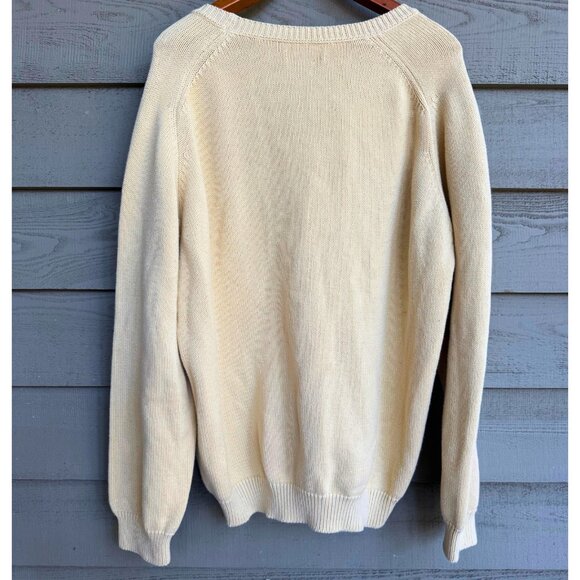 Vintage Lands’ End Cotton V-Neck Sweater L USA - Picture 2 of 10
